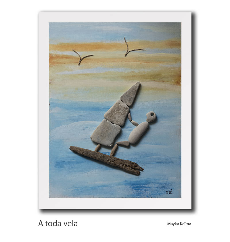 cuadro de piedras en venta: A toda vela Cuadros de piedras Mayka Kaima