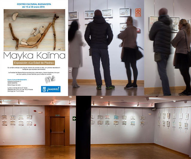 Expo cuadros de piedras Mayka Kaima Centro Socio Cultural BUENAVISTA
